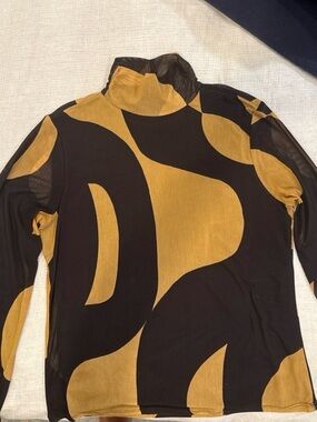 Bailey/44 Abstract Mesh Mock Neck Top – Size Medium- Very gently worn